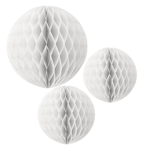 White Honeycomb Paper Decorations