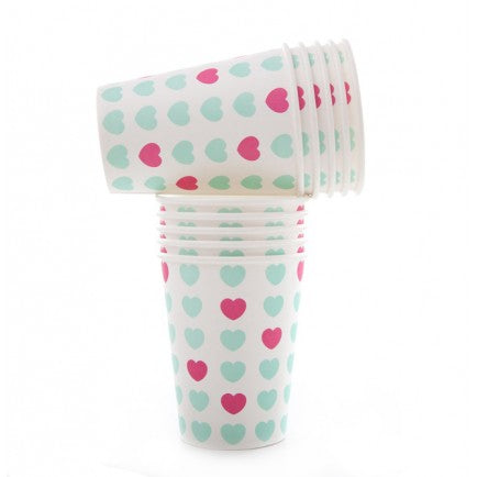 We Love Hearts Paper Cups We Love Sundays | The Party Cupboard