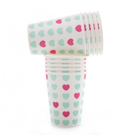 We Love Hearts Paper Cups