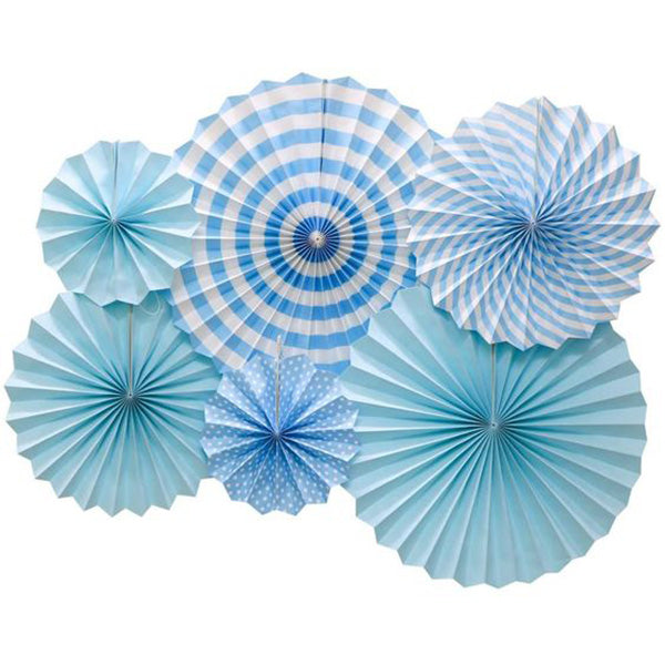 Baby Blue Paper Fan Decoration Kit