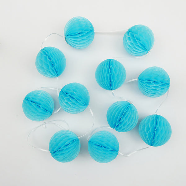 7cm Baby Blue Honeycomb Garland