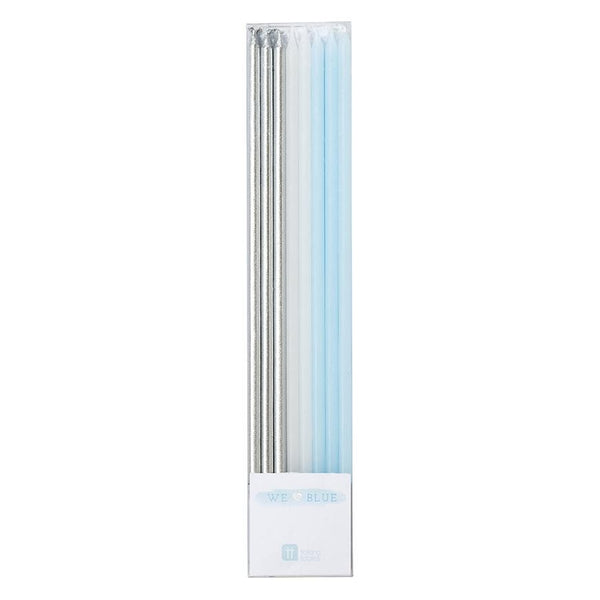 Blue Long Thin Birthday Candles Talking Tables
