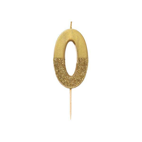 Gold Glitter Birthday Candle-0 Talking Tables