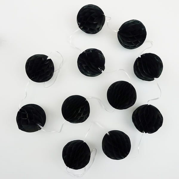 7cm Black Honeycomb Garland