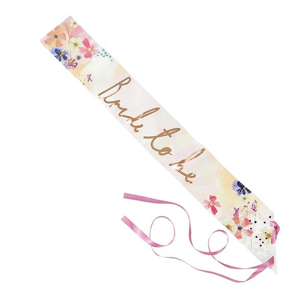 Luxury Blossom Vintage Bride to Be Sash Talking Tables