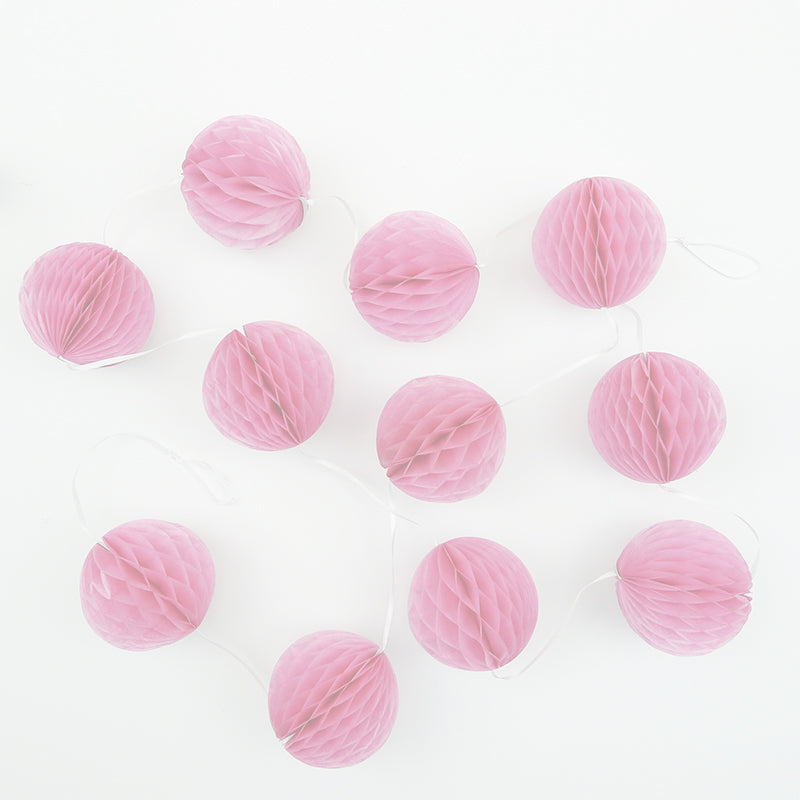 7cm Baby Pink Honeycomb Garland