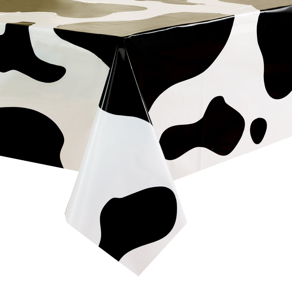 Cow Print Plastic Table Cover