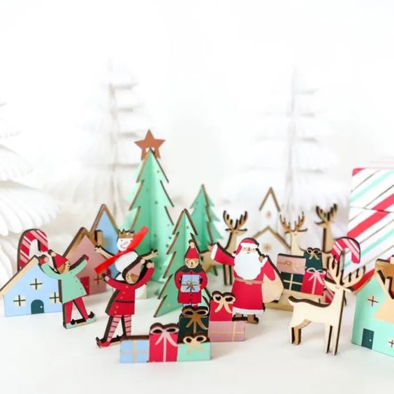 Meri Meri Wooden Festive Village Advent Calendar