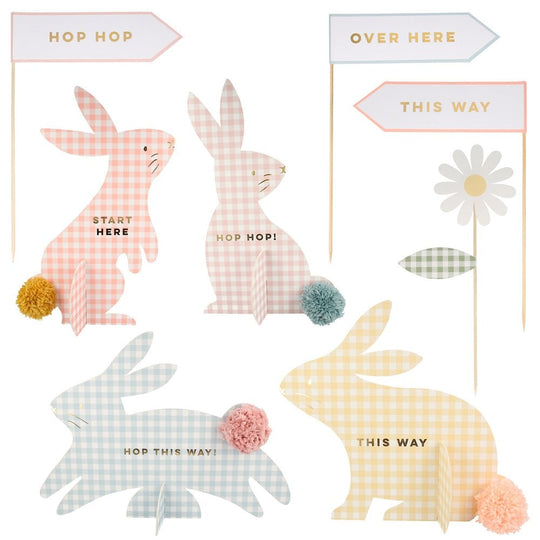 Pastel Gingham Bunnies Easter Egg Hunt Kit Meri Meri