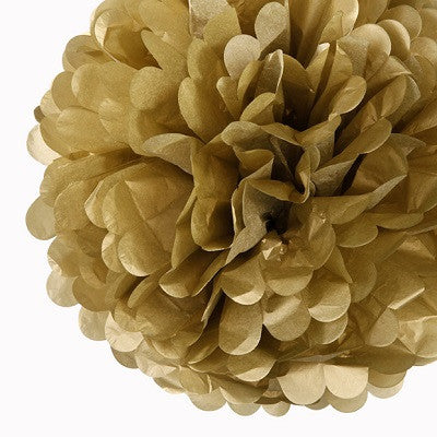 Gold 20cm Tissue Paper Pom Poms