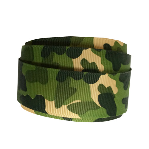 25mm Army Camouflage Grosgrain Ribbon