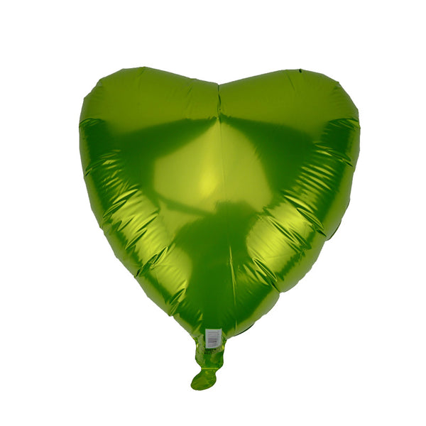 45cm Lime Green Love Heart Foil Balloon