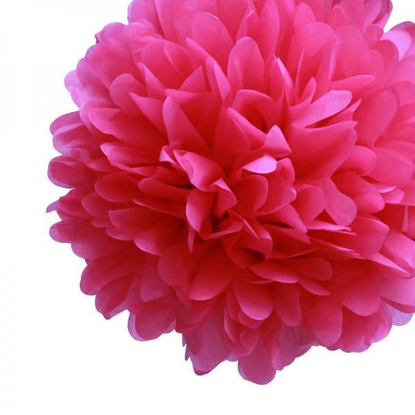 Hot Pink 20cm Tissue Paper Pom Poms