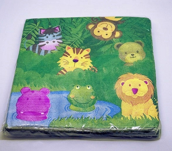 Jungle Friends Shaped Party Beverage Napkins