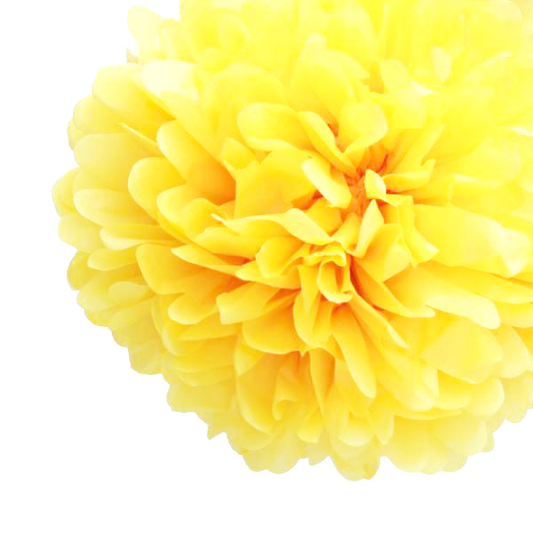 Lemon 20cm Tissue Paper Pom Poms