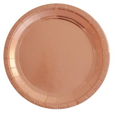 Rose Gold Foil Party Plates Large