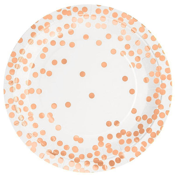 Rose Gold Confetti Party Plates