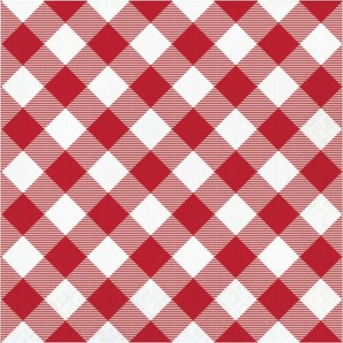 Red Gingham Large Paper Party Napkins