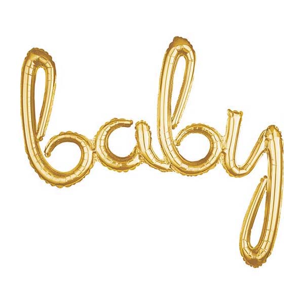 Script Baby Gold Foil Balloon