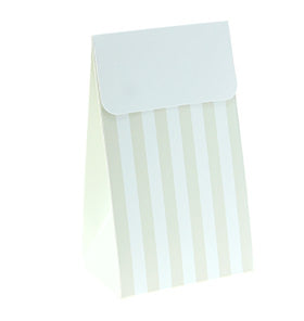 Champagne Grey Candy Stripe Gift Box Bag