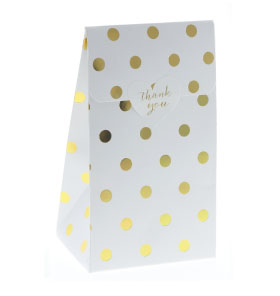 Gold Foil Polka Dot Gift Box Bag