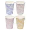 Daisy Floral Vintage Paper Party Cups