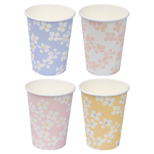 Daisy Floral Vintage Paper Party Cups
