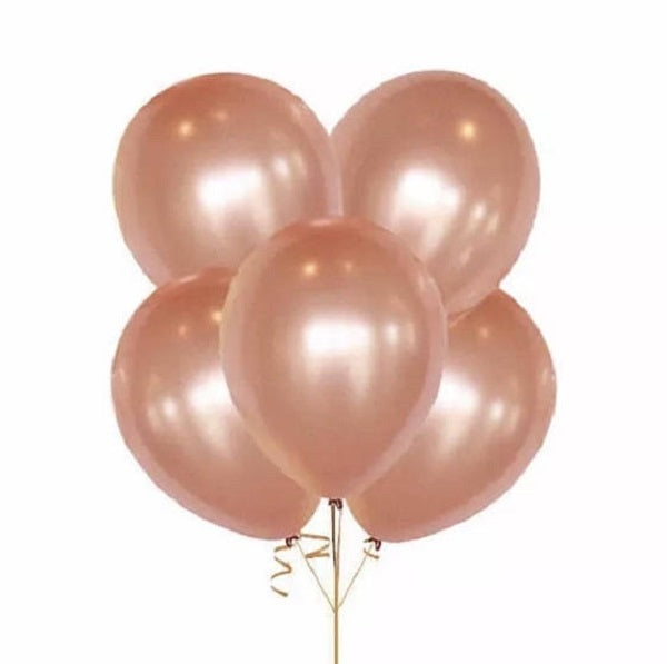 Rose Gold Metallic Latex Party Balloons
