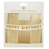 Gold Happy Birthday Glitter Banner