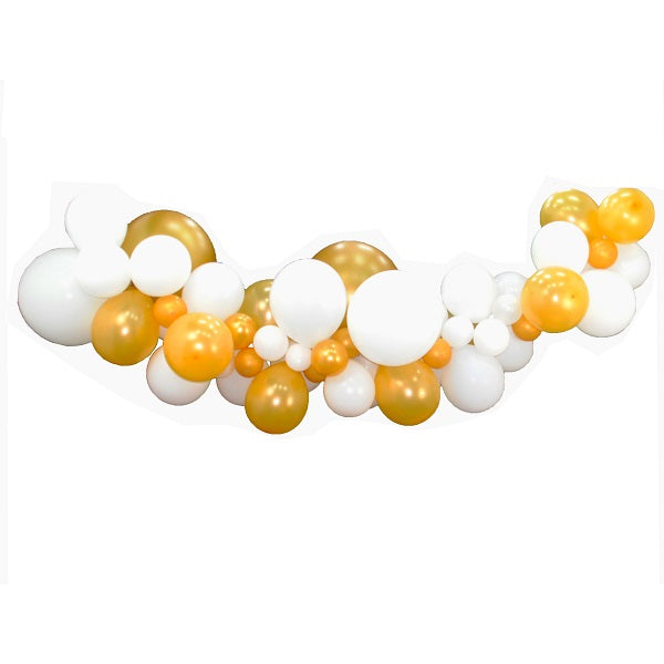 White & Gold Balloon Garland
