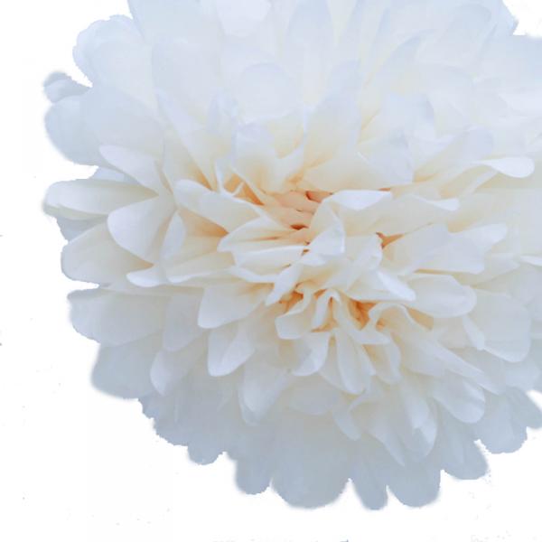 White 40cm Tissue Paper Pom Poms