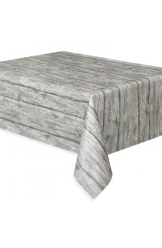 Rustic Wood Rectangular Plastic Tablecloth