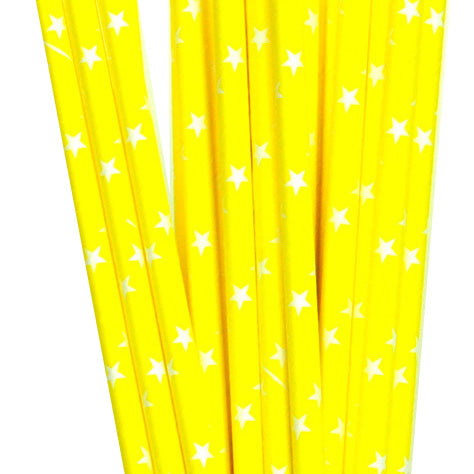 Yellow Star Paper Straws