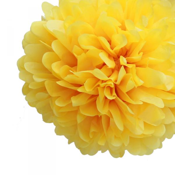 Yellow 20cm Tissue Paper Pom Poms